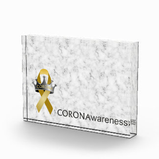 CORONAwareness Marbled Grey Customisable Lucite Photo Block