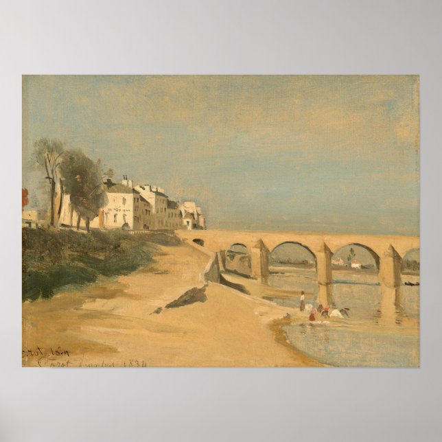 Corot - Bridge On The Saone River At Macon Poster (Front)
