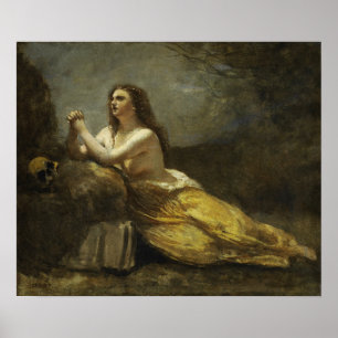 Corot - Madeleine In Prayer Poster