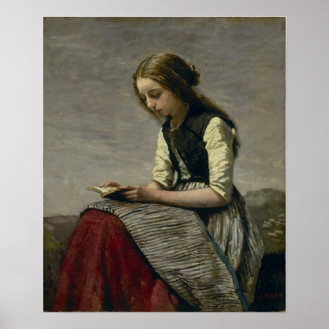 Corot - Reading Girl Poster (Front)