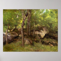 Corot - Rocks In The Forest Of Fontainebleau 1860