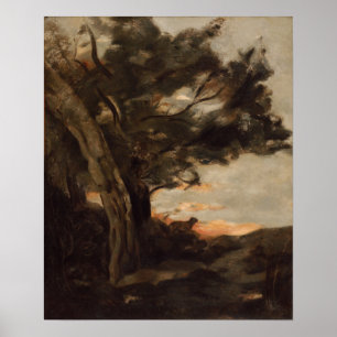 Corot - Sunset With A Lioness Poster