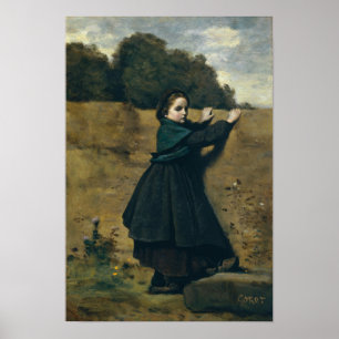 Corot - The Curious Little Girl Poster