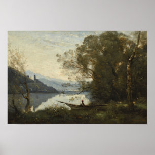 Corot - The Moored Boatman Poster