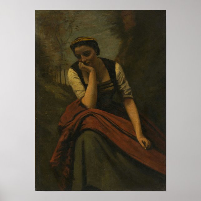 Corot - Woman Meditating Poster (Front)
