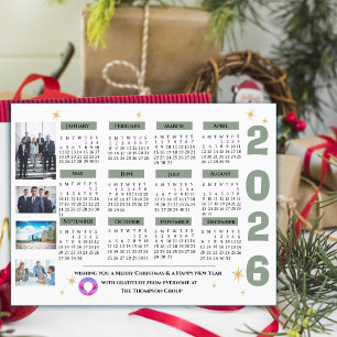 Corporate 2026 Calendar Business Company Logo  Holiday Postcard