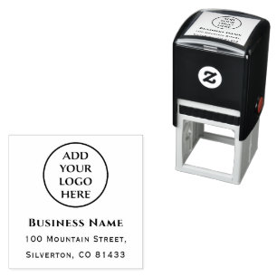 Corporate Add Your Logo Company Return Address Self-inking Stamp