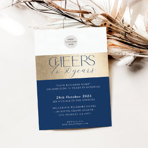 CORPORATE ANNIVERSARY elegant business navy gold Invitation
