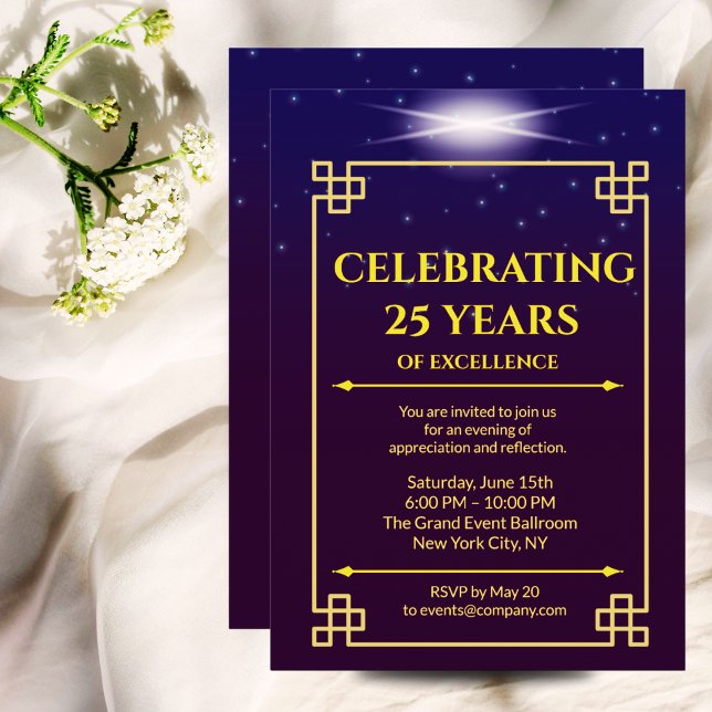 Corporate Anniversary Invite Purple Blue Gradient (Creator Uploaded)