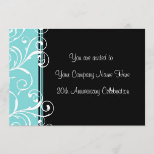 Corporate Anniversary Party Invitations Teal
