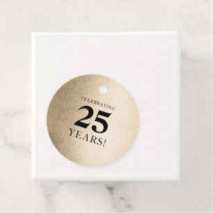 CORPORATE ANNIVERSARY stylish business black gold Favour Tags