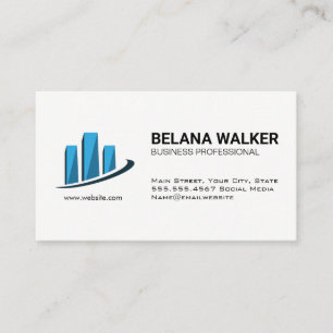 Corporate Bar Chart Marketing Financial Analyst Business Card