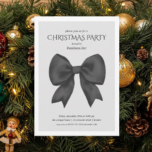 Corporate Black Bow Christmas Holiday Party  Invitation
