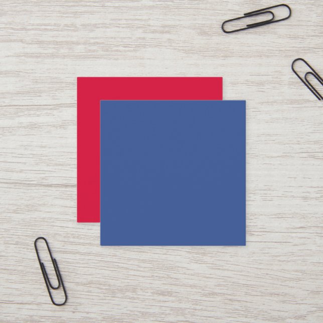 Corporate Blue + Crimson Square Cards – Customise (Front/Back In Situ)