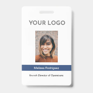 Corporate Blue Employee Photo ID Badge