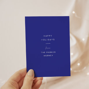 Corporate Blue Modern and Minimal Typography Holiday Card