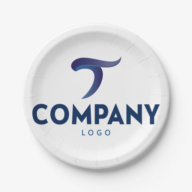 Corporate Branded Custom Company Logo  Paper Plate (Front)