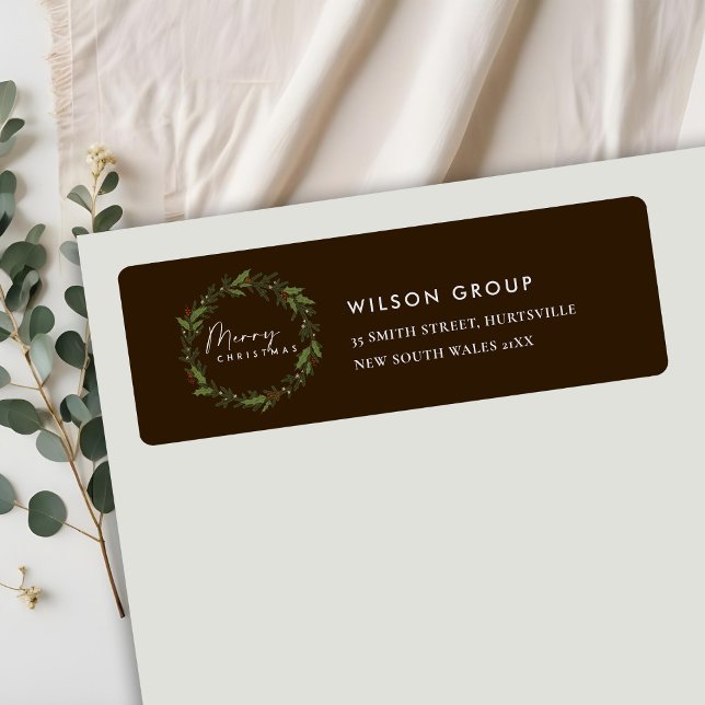 CORPORATE BROWN BERRY WREATH CHRISTMAS ADDRESS (Creator Uploaded)