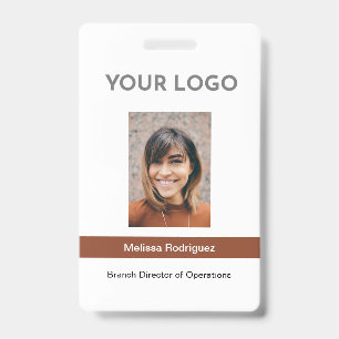Corporate Brown Employee Photo ID Badge