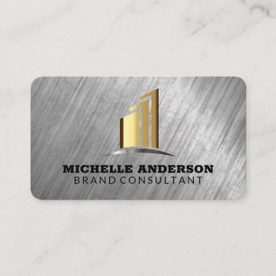 Corporate Building Metal Texture Background Business Card