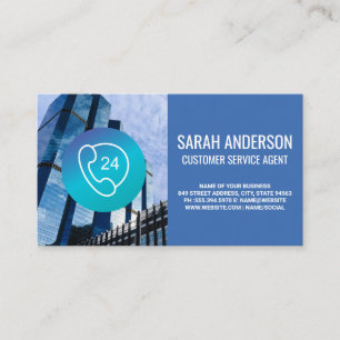 Corporate Buildings   Call Center Phone Icon Business Card