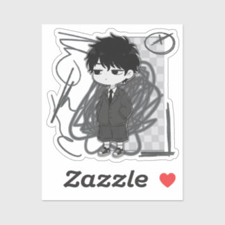 Corporate Burnout Relatable Chibi Boy Suit Illustr