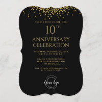 Corporate Business 10th Anniversary Black Gold