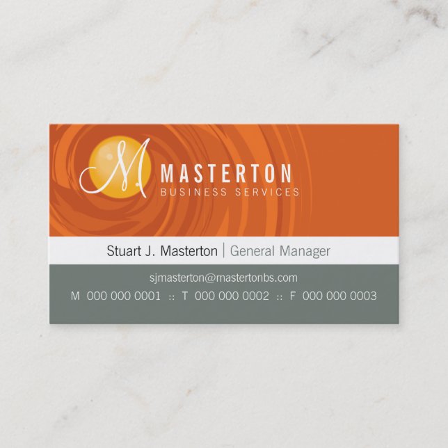 CORPORATE BUSINESS CARD :: cyclone monogram 2 (Front)