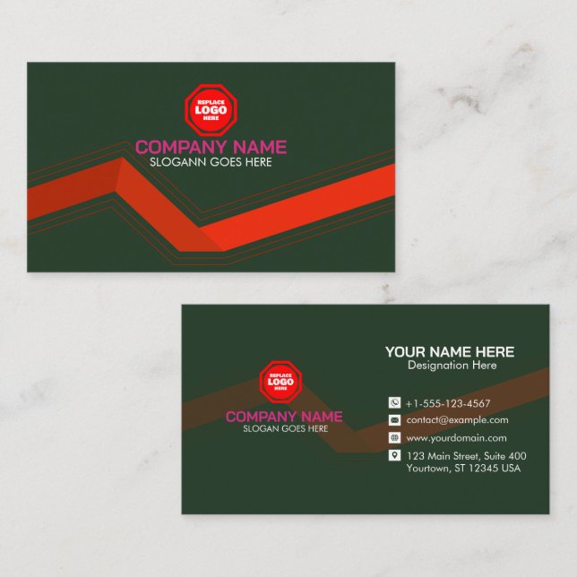 Corporate Business Card Personalised Template (Front/Back)