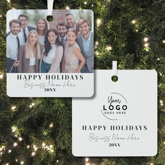 Corporate Business Christmas Metal Tree Decoration (Black And White Corporate Business Christmas Metal Ornament )