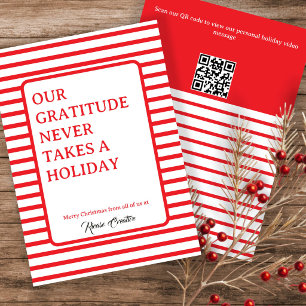 Corporate Business Christmas Personalised QR Code Holiday Card