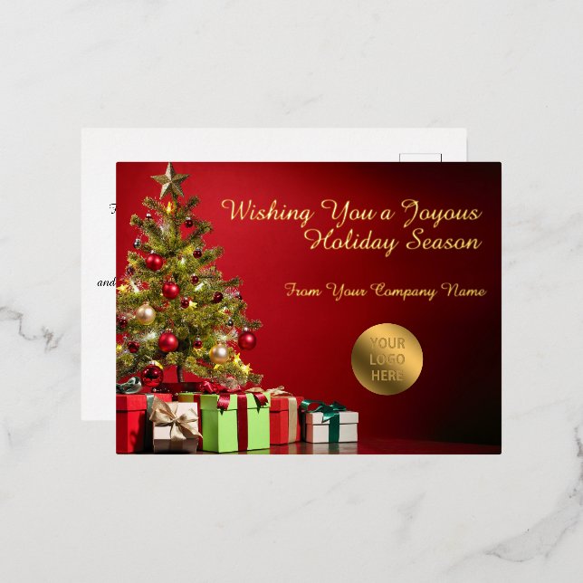 Corporate Business Foil Holiday Postcard (Front/Back)