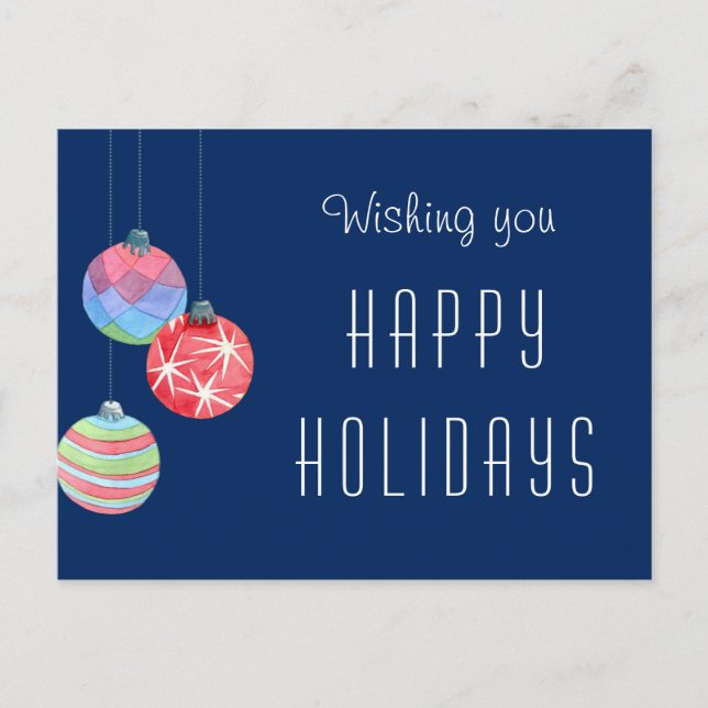 Corporate Business Holiday Greeting Thank You Postcard (Front)