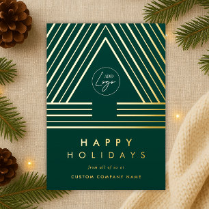Corporate Business Logo Green Geometric Christmas
