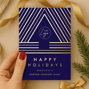 Corporate Business Logo Navy Geometric Christmas