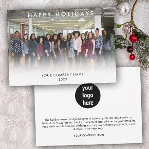Corporate Business Logo Photo Christmas Card