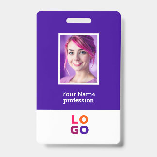 Corporate Business Logo, Photo, Qr Code, Name ID Badge
