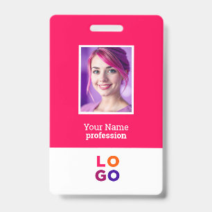 Corporate Business Logo, Photo, Qr Code, Name ID Badge