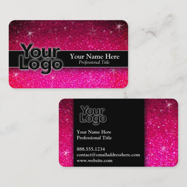 Corporate Business Logo Professional Glitter  Card (Front/Back)