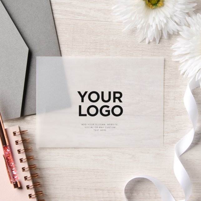 Corporate Business Logo Text Simple Vellum Invitations (Wedding)