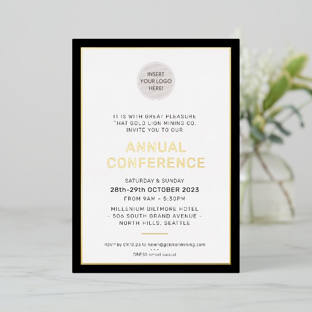 CORPORATE BUSINESS modern event simple black gold (Standing Front)