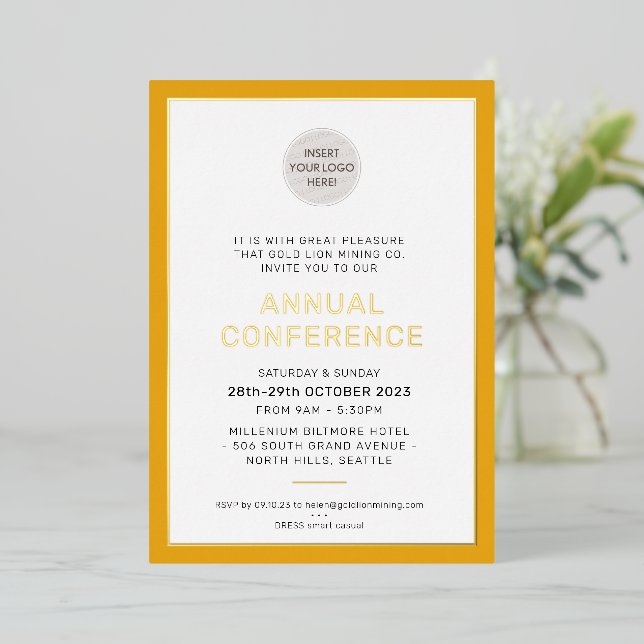 CORPORATE BUSINESS modern event simple mustard (Standing Front)