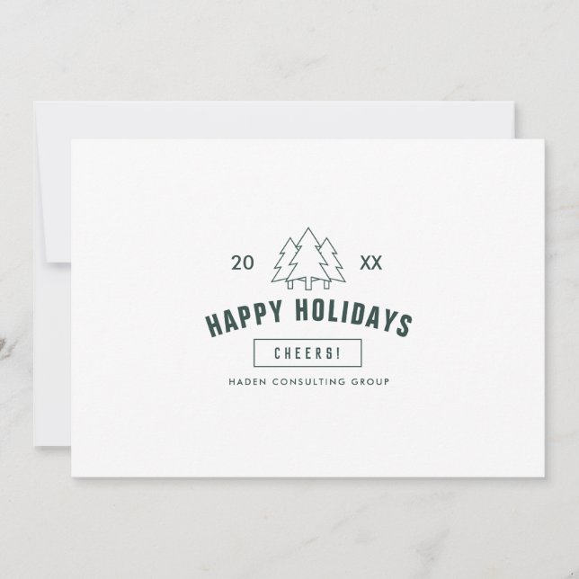 Corporate Business modern typography holiday card (Front)