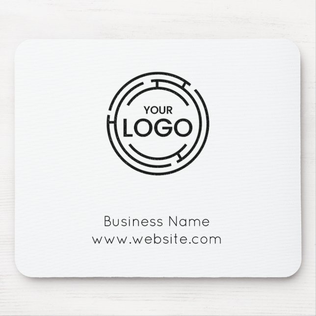 Corporate Business Name with Logo White Mouse Pad (Front)