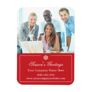 Corporate Business Photo Holiday Christmas Magnet