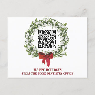 Corporate Business QR Holiday Postcard