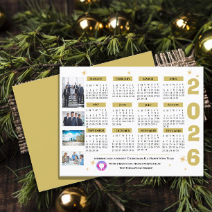 Corporate Business Seasonal Greeting Company Logo  Holiday Postcard