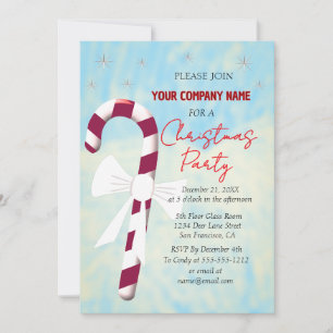 Corporate Candy Cane Winter Christmas Holiday Invitation