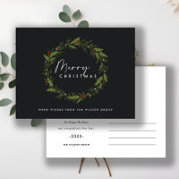 CORPORATE CHIC BLACK HOLLY BERRY WREATH CHRISTMAS