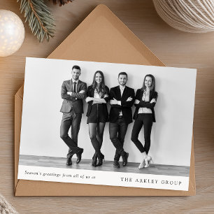 Corporate Christmas Black and White Business Holiday Card